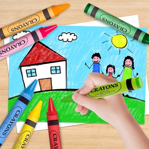 Crayons 24 Count, Jumbo Crayons for Toddlers Kids Coloring & Arts Supplies