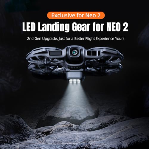 Neo2 Night Light Landing Gear for DJI Neo 2 Drone Accessories, Foldable Landing Gear Protector Kit with LED Lights Flight