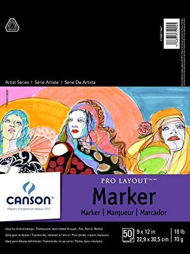 Canson Artist Series Pro Layout Marker Paper, 9'' x 12'' - size: 9" x 12"