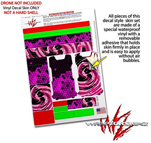 Skin Decal Wrap 2 Pack Compatible with DJI Ryze Tello HEX Hot Pink Drone NOT Included