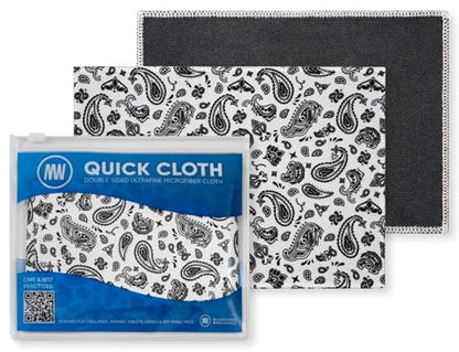 Microfiber Wholesale Quick Cloth Glasses Cleaning Cloths 5x7 Paisley White - color: White Paisley, size: 5"x7"