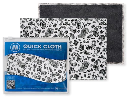 Microfiber Wholesale Quick Cloth Glasses Cleaning Cloths 5x7 Paisley White - color: White Paisley, size: 5"x7"