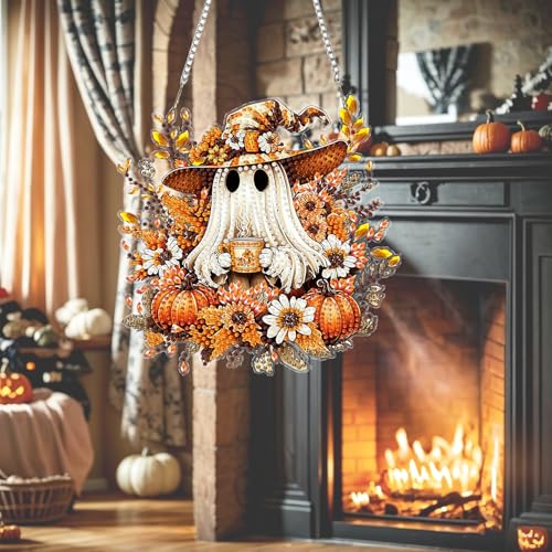 AIBOERL Diamond Art Kits for Adults, Halloween Acrylic Hanging Suncatcher - color: DP04033