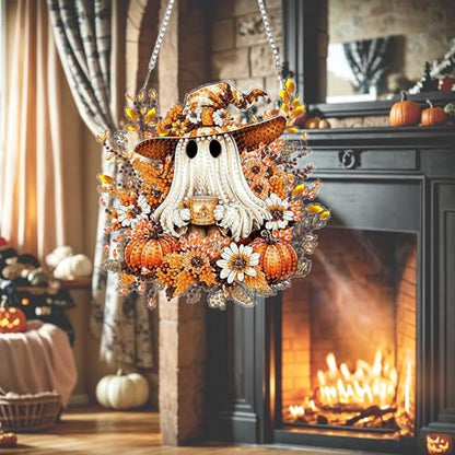 AIBOERL Diamond Art Kits for Adults, Halloween Acrylic Hanging Suncatcher - color: DP04033