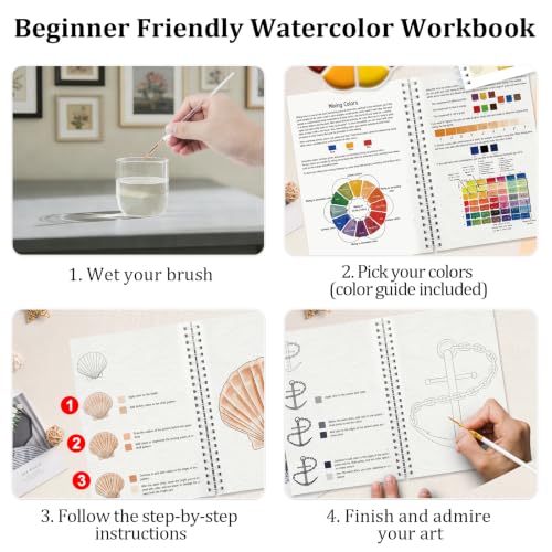Apolyone Watercolor Workbook with Step-by-Step - style: Seaside
