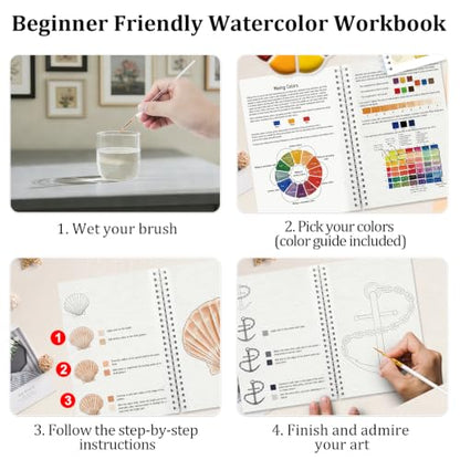 Apolyone Watercolor Workbook with Step-by-Step - style: Seaside