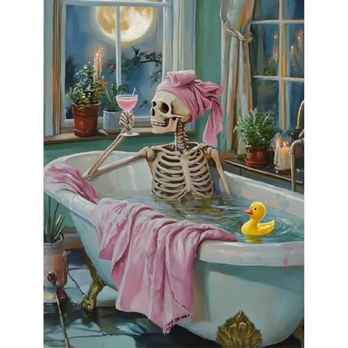 Skull Diamond Art Kits for Adults Funny Diamond Painting Kit for Beginner - color: DP04360