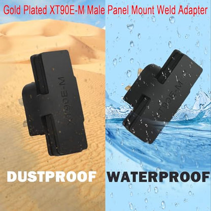 QIANRENON XT90 Male Fixed Mount Solder Connector Gold Plated XT90E-M Male Panel Mount Weld Adapter XT90 Model Airplane High Current Plug 30A 12AWG,Dust Cover,for Lithium Battery RC Car,Black,2Pcs - style: M