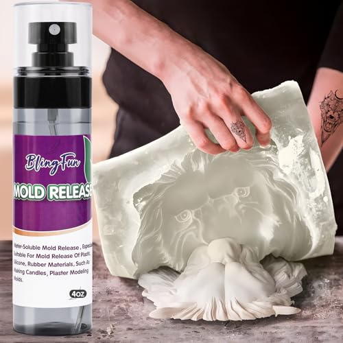BlingFun Mold Release Spray for Candle Making & Epoxy - Uniform Coverage Fast Drying Non-Stick, Professional Grade Silicone Based Release Agent, Easy to Clean Extends Mold Life - color: 1/pack