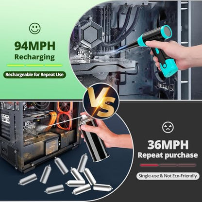 Compressed Air Duster Keyboard Cleaner, Electric Air Blower Cleaning Kit - color: Green