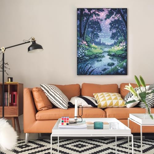 Diamond Art Kits for Adults, Forest DIY 5D Diamond Painting for Beginners - color: BLKJDP09