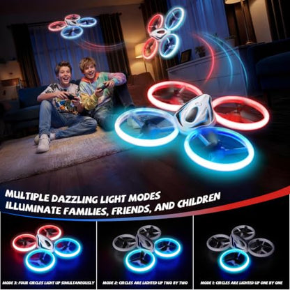 Veeniix Mini Drone for Kids Anti-Collision RC Quadcopter LED Light - color: Blue