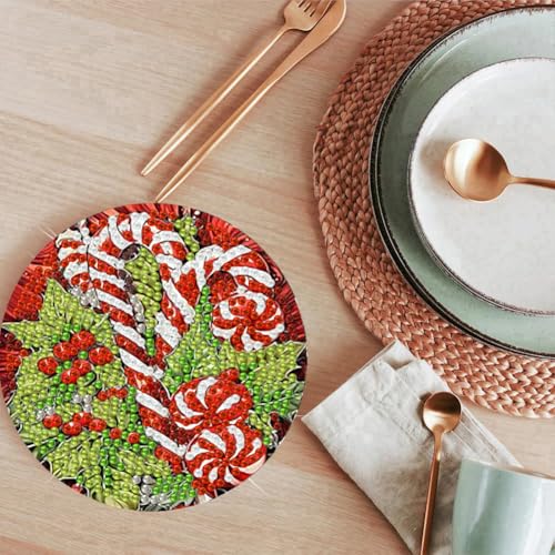 ijbnhd 8 Pack Christmas Diamond Art Coasters Kits with Holder4x4 inch - color: Christmas-2