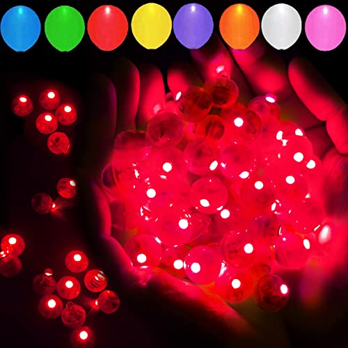 50pcs Red LED Balloon Lights, Mini Led Lights Small Round LED Ball Lamp for Paper Lantern Balloons Indoor Outdoor Party Event Fun Birthday Party Supplies Wedding Halloween Christmas Decoration - color: Red, size: 50PCS