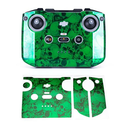 WRAPGRADE Skin Stickers Compatible with DJI RC-N2/N3 (Emerald Skull) - color: Emerald Skull
