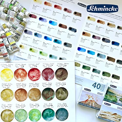 Schmincke - HORADAM® AQUARELL, Super Granulation, 14 955 044 Deep Sea Black, 1/2 Pans, Very Strong granulating Colors, Finest, Super granulating Watercolors - color: 955 deep sea black