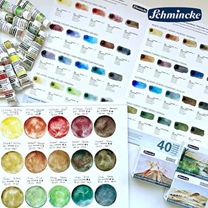 Schmincke - HORADAM® AQUARELL, Super Granulation, 14 955 044 Deep Sea Black, 1/2 Pans, Very Strong granulating Colors, Finest, Super granulating Watercolors - color: 955 deep sea black