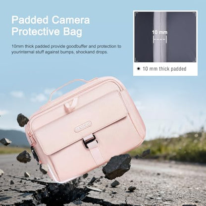 MOSISO Camera Shoulder Bag Camera Case Crossbody Sling Purse, Pink - color: Pink