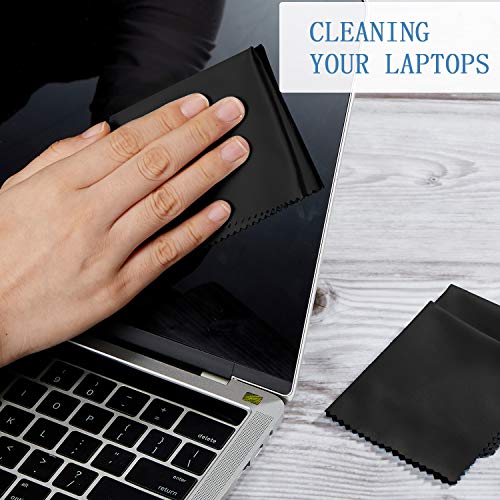 Frienda 50 Pcs Microfiber Glass Cleaning Cloths Lens, Black - color: Black
