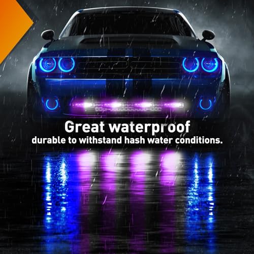 Nilight 6LED Emergency Strobe Lights 4PCS Ultra Slim Surface Mount Hazard Caution Light bar 12-24V Sync Feature Warning Flashing Light kit for Truck Car Vehicle ATV SUV UTV Purple and White - color: Purple and White