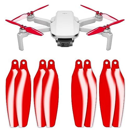 Master Airscrew Stealth Propellers for DJI Mini 2, Mini 2 SE, Mini SE & Mini 4K - Red, 4 propellers in set - color: Red