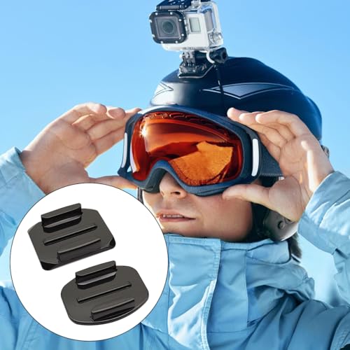 Helmet Adhesive Sticky Mounts, Flat & Curved Helmet Mounting attachments with 10 Sticky Pads, Compatible with GoPro Hero 13 12 11 10 Max 9 8 7 6 5 Session Camera and Other Brand Camera (10 Pack)