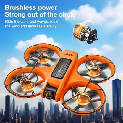 Upgraded Drones with Camera 2K for Adults & Beginners, 4.5inch LCD Screen Remote Control with Gesture Control, Brushless Motor FPV Drone, Follow Me, Auto Hover, 2 Batteries 30 Mins Flight, Includes Carry Case