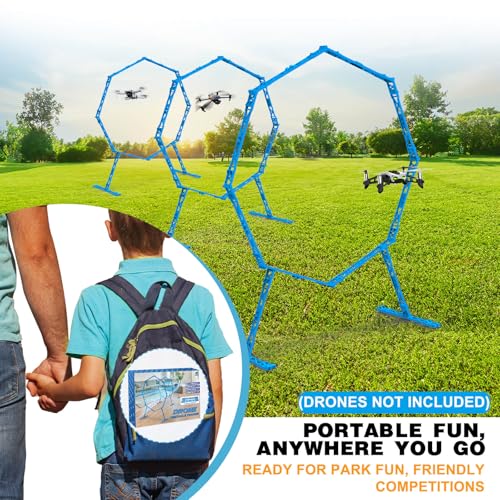 3 Pack Drone Obstacle Course, FPV Racing Drone Loop Gate - color: Blue *3 Pack