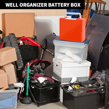 FULLCASE Battery Storage Organizer Holder Holds 72 AA AAA Batteries - color: Orange