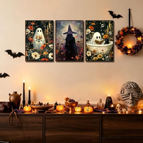 3 Pack Halloween Paint by Numbers Kit for Adults, Ghost, 8x12 inch - color: Halloween-2