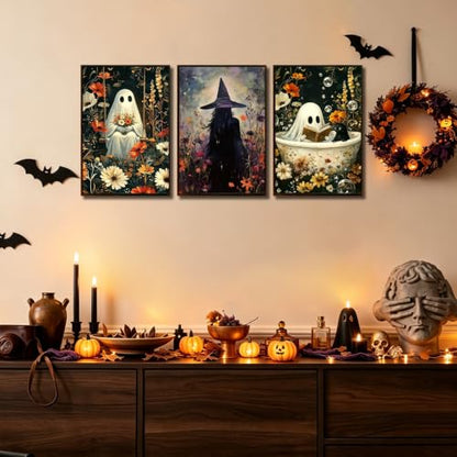 3 Pack Halloween Paint by Numbers Kit for Adults, Ghost, 8x12 inch - color: Halloween-2
