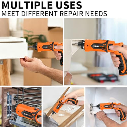 ENERTWIST 8V Cordless Screwdriver, 82 Accessory Kit, Max 10Nm 21+1 Cluth - style: 82PCS 8V ORANGE