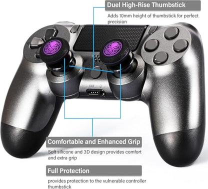 FPS Thumbstick Extender & Printing Rubber Silicone Grip Cover 2 Sets for PS5 & PS4 Controller (Cthulhu Secret) - color: 2