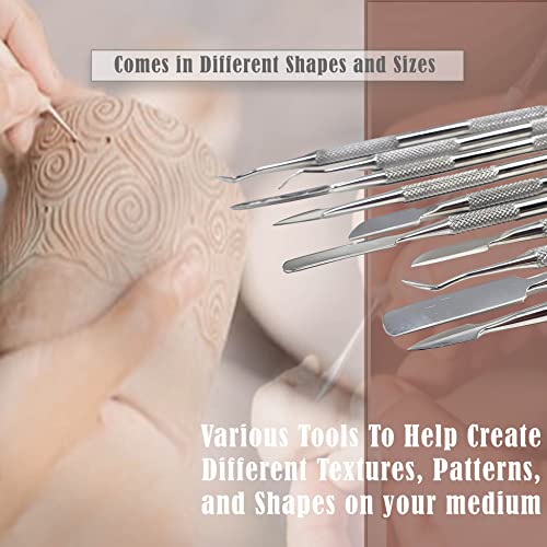 A2ZScilab - Premium Wax Carving Tools Set – 10 Pcs Stainless Steel Wax & Clay Sculpting Tools – Double Ended Dental and Wax Carvers Tools for Carving Modeling Sculpting and Shaping