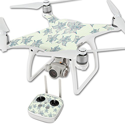 MightySkins Skin Compatible with DJI Phantom 4 Quadcopter Drone wrap Cover Sticker Skins 3D Flowers