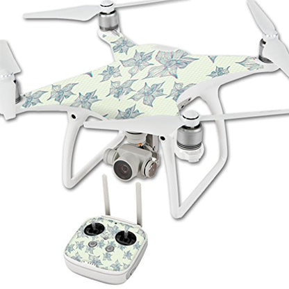 MightySkins Skin Compatible with DJI Phantom 4 Quadcopter Drone wrap Cover Sticker Skins 3D Flowers