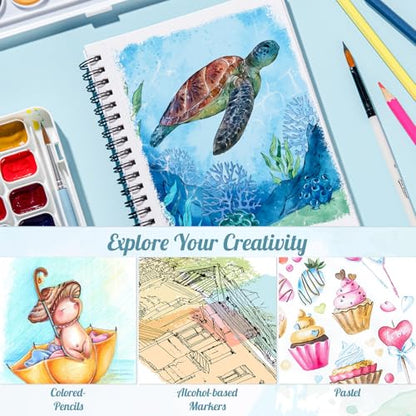 3 Pack Marker Paper Pad 5.5 × 8.5 in, Double-Sided, Spiral Bound - size: 5.5×8.5 Inch (3 Pack)