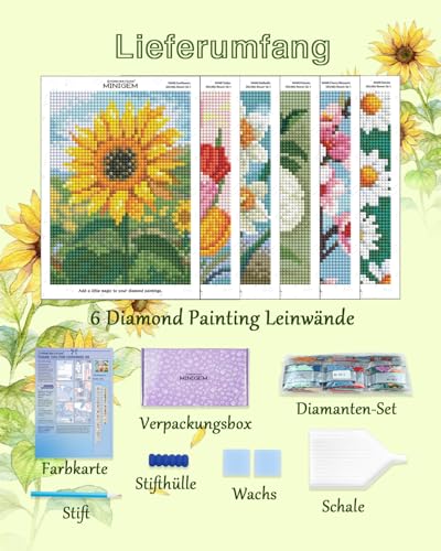 forever young Flowers Small Diamond Art Kits, 5x7 Inch Canvas - color: Flower