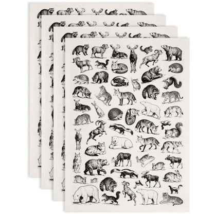 EVERJOYCRAFT 4pcs Underglaze Transfers for Pottery Animals Ceramic Decal - color: Forest Animals