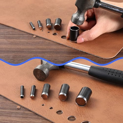 15 Pcs Hole Punch, 15 Sizes Leather Circle Cutter Tool Set