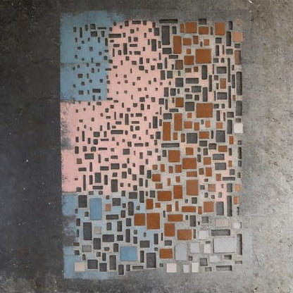 TIAMECH A4 Reusable Abstract Mosaic Square Stencil for Painting - style: Mosaic Square Grid