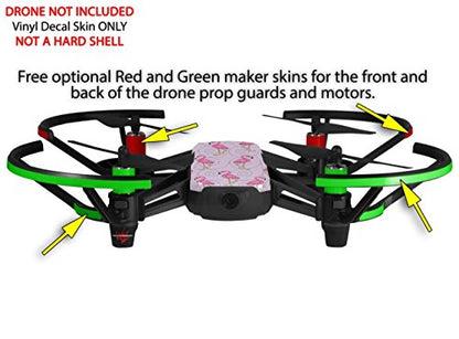 Skin Decal Wrap 2 Pack Compatible with DJI Ryze Tello Flamingos on Pink Drone NOT Included