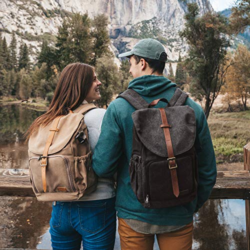 BAGSMART Camera Backpack DSLR Camera Bag Backpacks for Photographers - color: B-black[single Buckle]