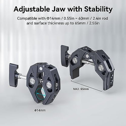 SMALLRIG Super Clamp, Camera Mount with 1/4'' and 3/8'' Threaded Holes - size: Small