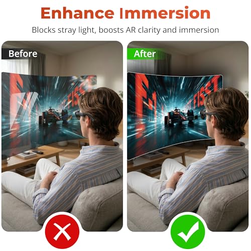 BonFook HiBloks Light Blocker Lens Shade for RayNeo Air 4/4 Pro AR Glasses