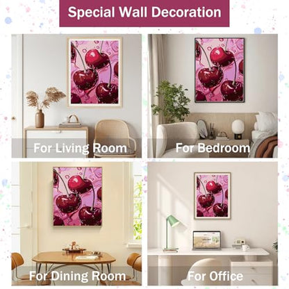Gamteldot Cherry Diamond Art Kits for Adults Beginners,DIY Diamond Art - color: Cherry A