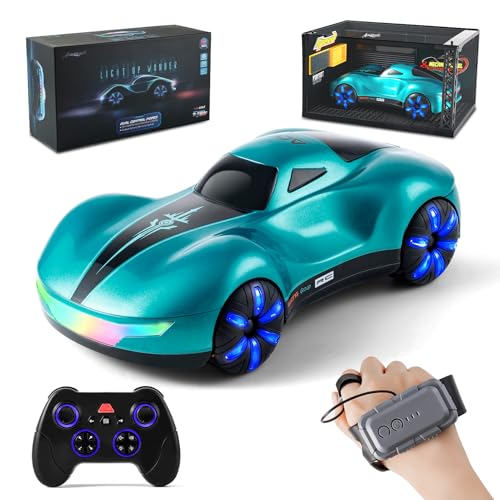 AEROQUEST Gesture Sensing RC Stunt Car with Display Garage - color: Meteor Supercar Blue