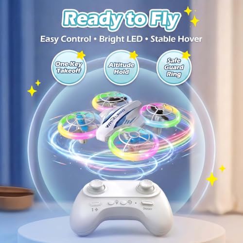 LED RC Drone for Kids Ages 6-12, LED Light drone toy with 3 Batteries