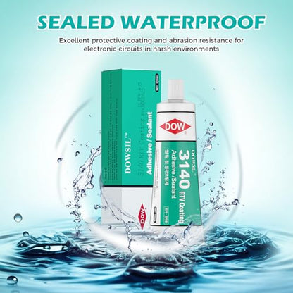 3140 RTV Coating 100ml Adhesive Sealant Translucent Clear Binding Agents Electrical Industry and Electronics,Good Flowability, Good Flame Resistance, Dow Corning 3140