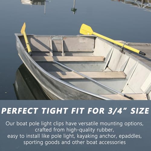 Rubber Pole Light Storage Clips for Boat to Hold 3/4 Inches Poles, Versatile Black Clips for Marine Organization Boat Accessories
